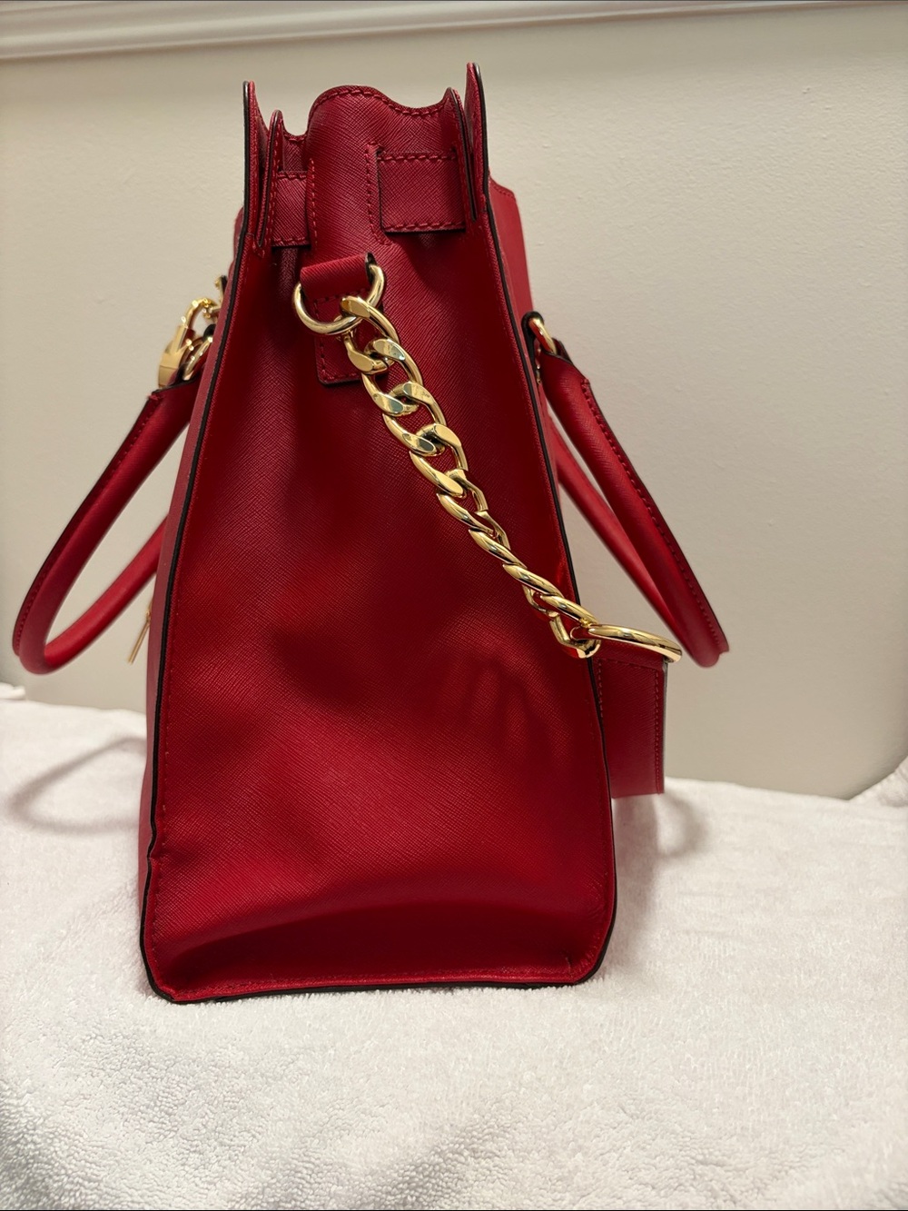 Like New Michael Kors Hamilton Bag Scarlet Red - Picture 5 of 15